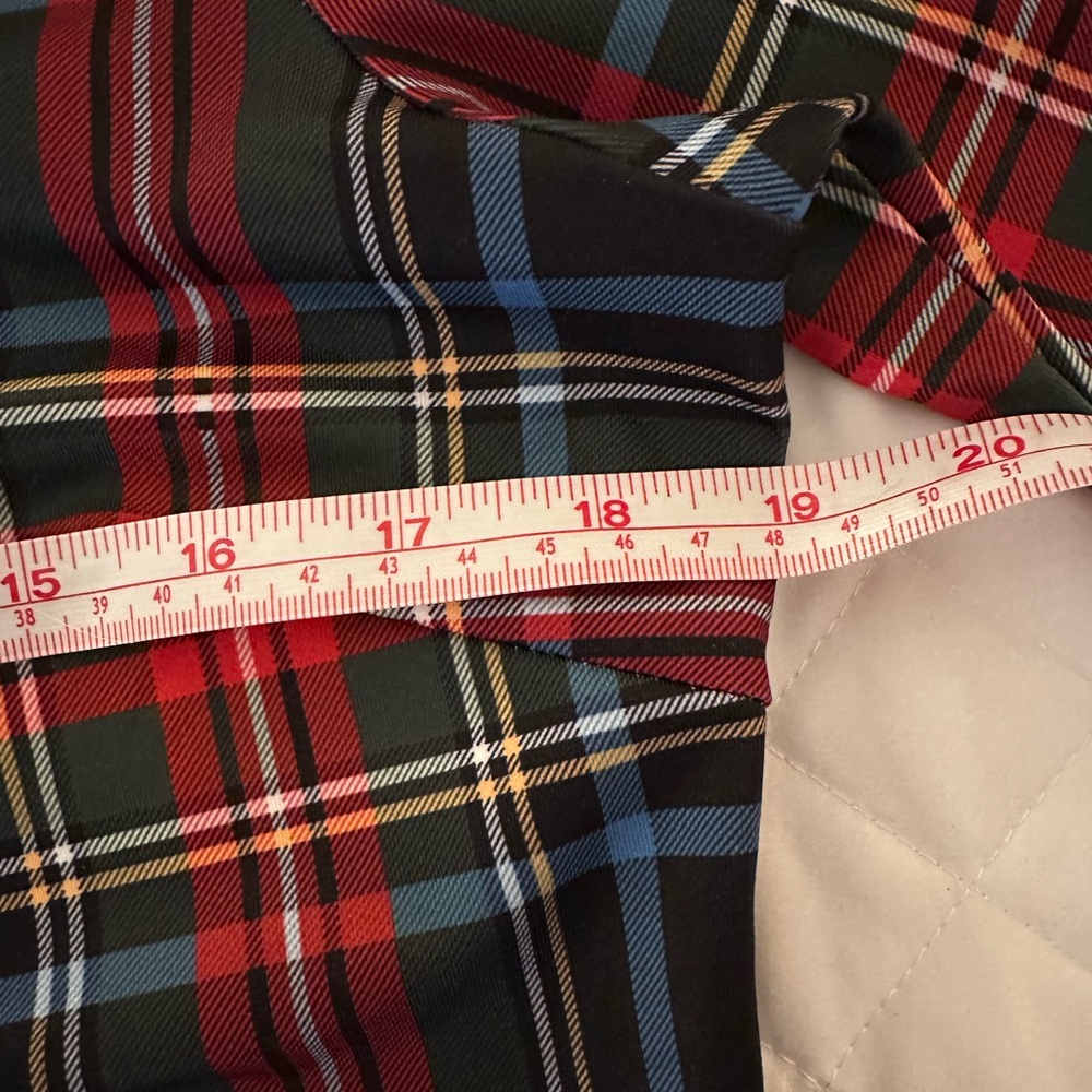 Gretchen Scott Designs Red, Black and Blue Plaid Ruffled Collar Blouse - Picture 3 of 4